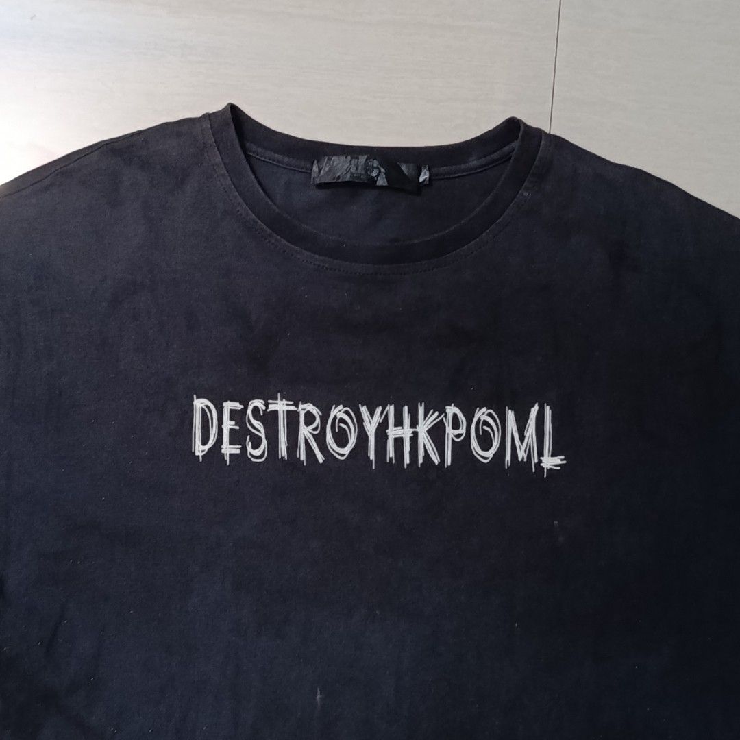 DESTROYHKPOML Black Graphic T-Shirt (Category: Tshirts & Polo Shirts ) located in Manila. Submitted by jerrykyle (Listing ID 1465670768, Image 3). Description: Width - 21 Length - 27 100% cotton Ways of getting the item: Pick up or Meet up ( 📍Pampanga) J&T Express Delivery.