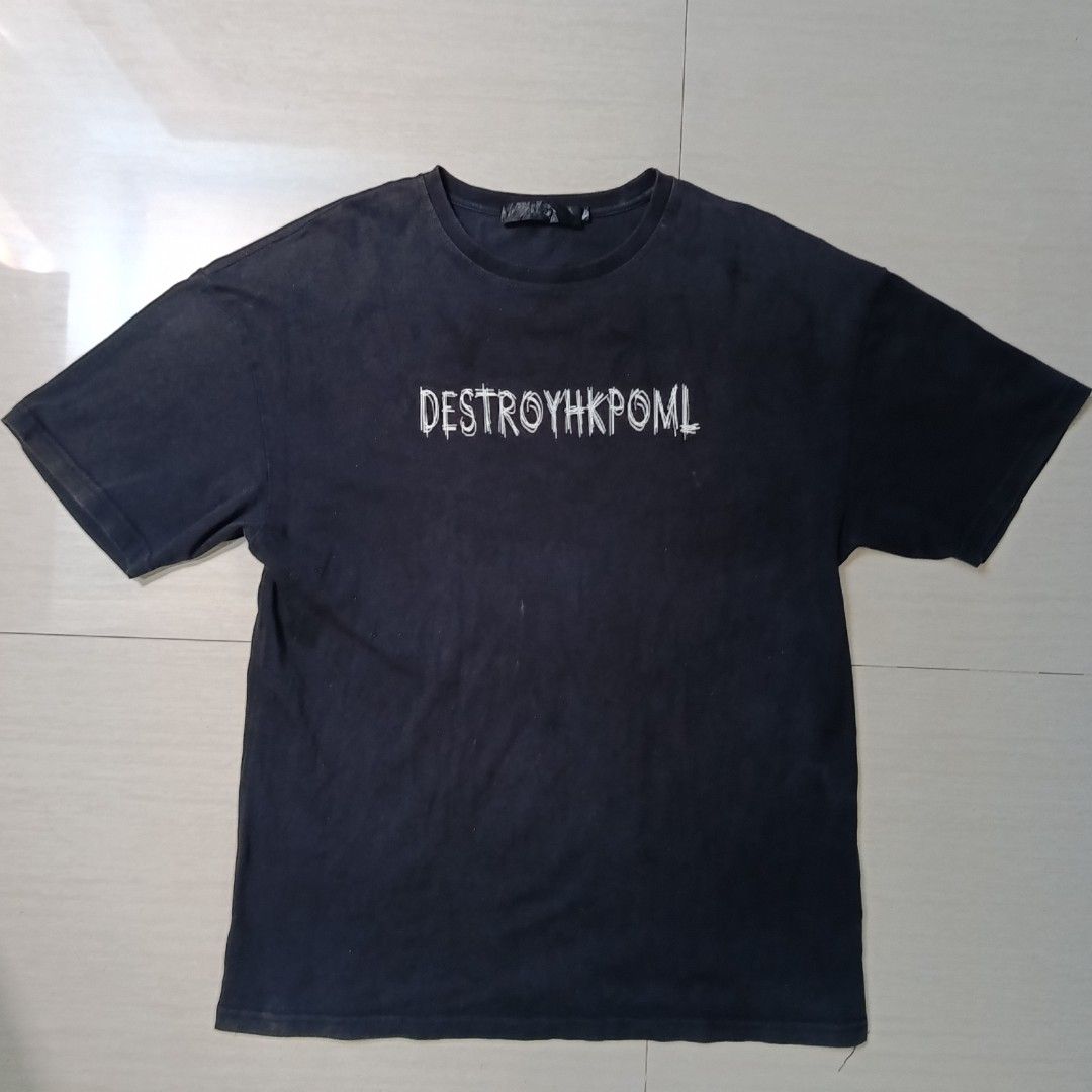 DESTROYHKPOML Black Graphic T-Shirt (Category: Tshirts & Polo Shirts ) located in Manila. Submitted by jerrykyle (Listing ID 1465670768, Image 2). Description: Width - 21 Length - 27 100% cotton Ways of getting the item: Pick up or Meet up ( 📍Pampanga) J&T Express Delivery.