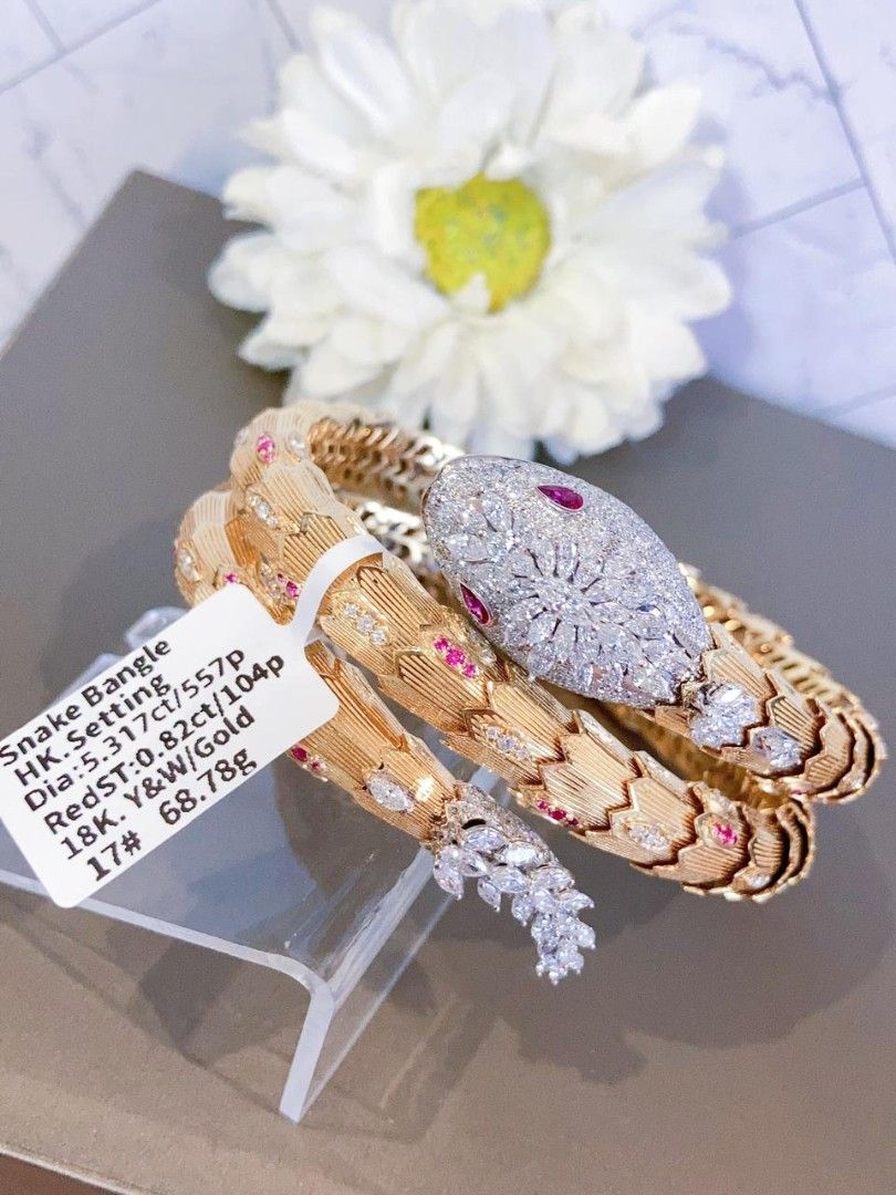 Diamond bangle serpenti bvl 18k gold hk setting mc (Category: Bracelets) located in Manila. Submitted by primejewelry (Listing ID 1465639169, Image 2). Description: .