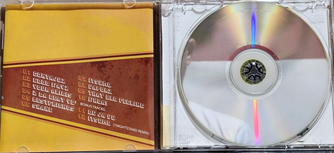 Dice and K9 Mobbstarr CD Album (Category: CDs & DVDs) located in Manila. Submitted by ruelcabrer77078 (Listing ID 1465640736, Image 2). Description: - Artist: Dice and K9 Mobbstarr - Album: Original 2004 release by Warner Music Philippines - Tracklist: 12 tracks including Contajuz, Good Wayz, Itsumo, and bonus tracks - Packaging: Jewel case with original artwork inserts - Disc: Original yellow disc - Details: Features back cover barcode and Warne