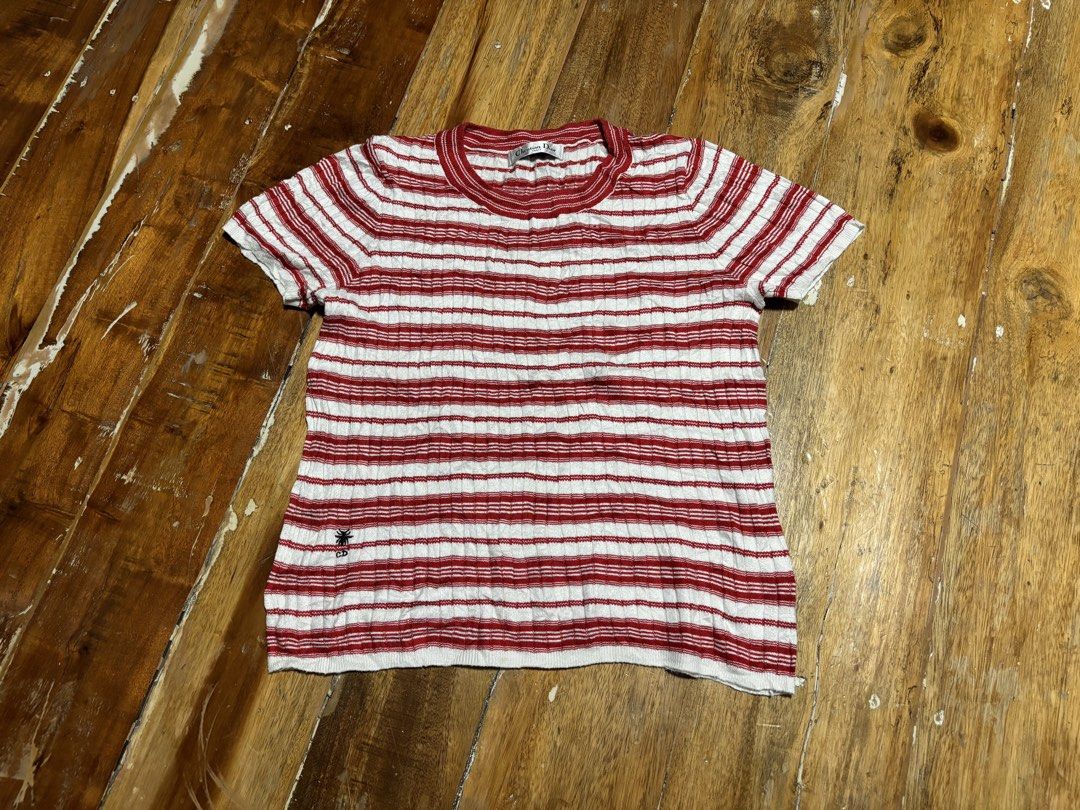 Dior stripe knitted blouse (Category: Blouses) located in Cagayan de Oro. Submitted by kirkwax_4 (Listing ID 1465633819, Image 1). Description: Dior stripe knitted blouse Small/medium frame (16.5x20) stretchy Xcellent condition No issue 680.