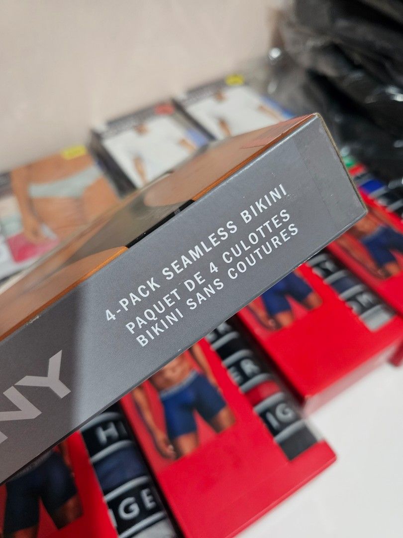 DKNY 4-Pack Seamless Bikini - Medium (Category: Undergarments & Loungewear) located in Quezon City. Submitted by senyoramaria2 (Listing ID 1465649640, Image 3). Description: DKNY Seamless Bikini Soft Stretch Fabric Medium ( 30 - 32 inches) 4 Pack Black, White, Gray, Beige #USpasabuy.