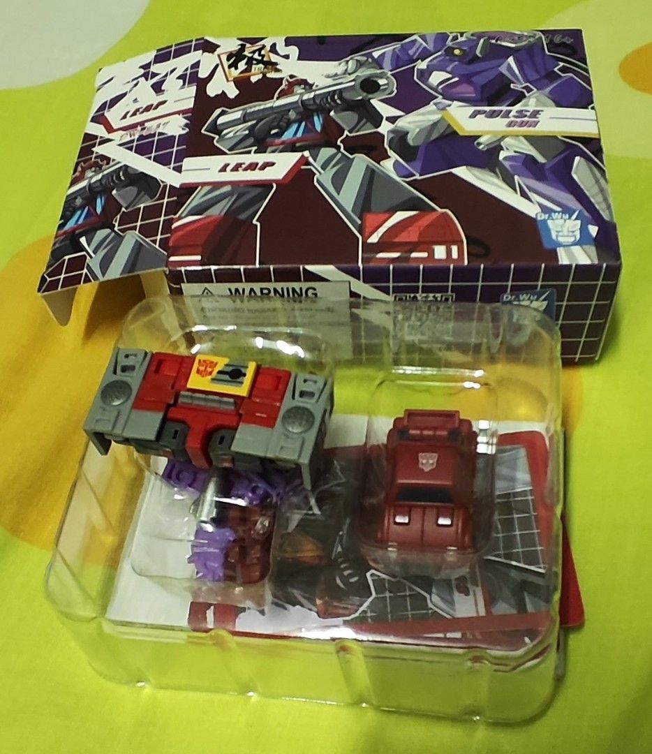 Dr. Wu Blaster and Cliffjumper (Category: Action & Battle Toys) located in Pasay City. Submitted by laurence.foz (Listing ID 1465745636, Image 1). Description: MOP: BDO,BPI,GCash,Maribank Shipping: JnT Express, GogoXpress, Lalamove, Grab - Brand: Dr. Wu - Model: Cliffjumper and Blaster - Item: Mini third-party Transformers figures - Condition: Box opened, parts safely kept inside clear blister packaging.
