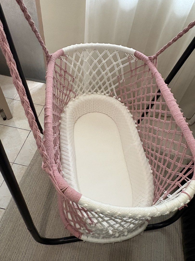 Duyan with stand and bassinet (Category: Children's Beds) located in Manila. Submitted by babyjemmi (Listing ID 1465677740, Image 3). Description: LIKE NEW Duyan with stand and bassinet Rarely used No issue Comes with adult swing 📍vergonville subd las piñas .