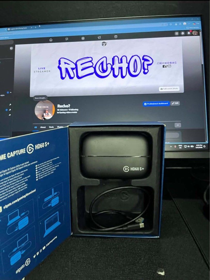 Elgato HD60 S+ Capture Card (Category: Other Accessories) located in Manila. Submitted by lnnjmnz (Listing ID 1465603361, Image 2). Description: 📌 Details: • 100% working, no issues • 1080p60 capture + 4K passthrough • Ultra-low latency (Instant Gameview) • Works perfectly with Tiktok Live Studio/ OBS / Streamlabs • No overheating 📦 Inclusion: • Elgato HD60 S+ unit • USB cable 🎮 Perfect for: • Streaming (Tiktok, Facebook, Twitch, YouTube) • Re