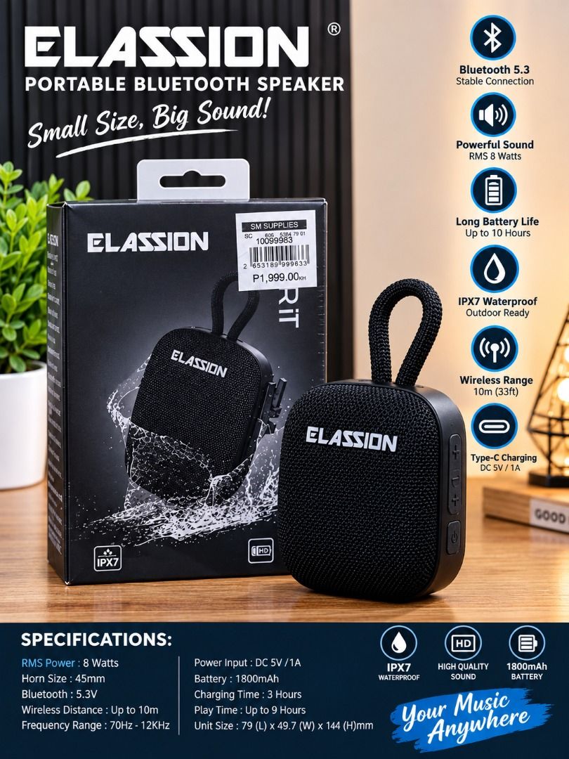 Ellasion Portable Speaker Brandnew (Category: Portable Audio Accessories) located in Manila. Submitted by kempisgg1962090 (Listing ID 1465594272, Image 1). Description: Reason for sealing Hindi nagagamit.