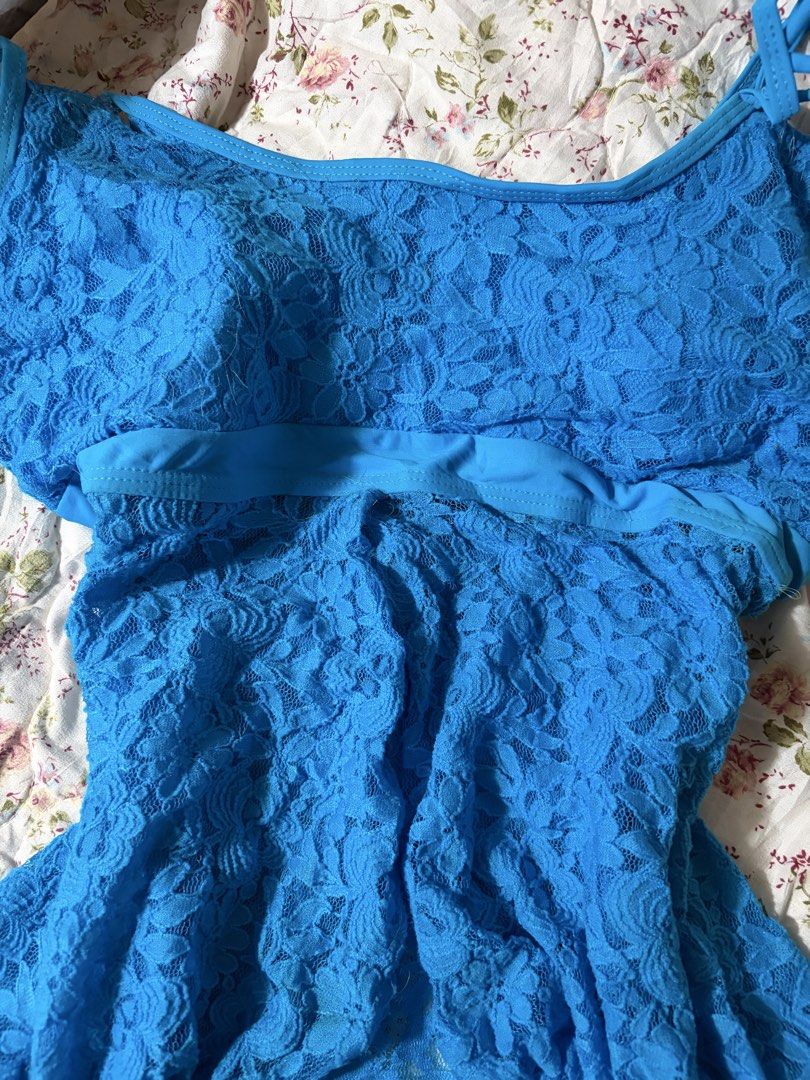 Fairy Lace Blue Padded Top (Category: Sleeveless) located in Muntinlupa City. Submitted by herellas0504 (Listing ID 1465709779, Image 2). Description: Fairy Lace Blue Padded Top Mine: 250 | Lock: 350 ———————————— size: medium-XL (best fit large to xl) no issue, good as new willing to keep.