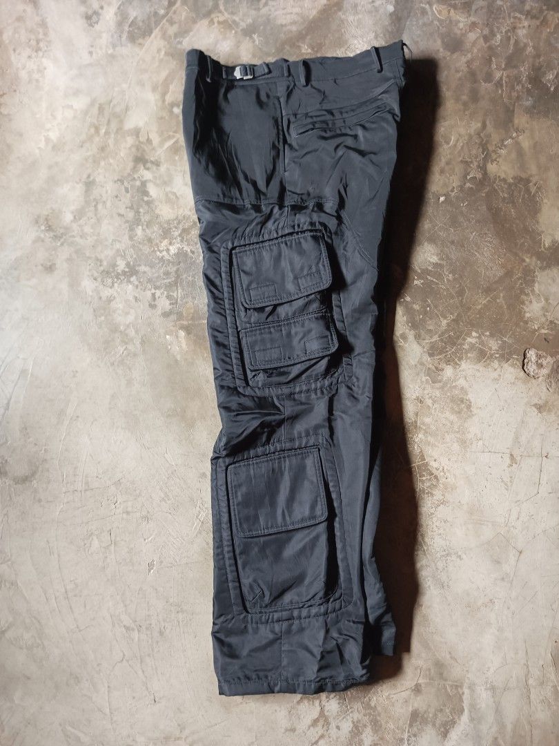 Far From What nylon cargo multi pocket pants (Category: Jeans) located in Davao. Submitted by hisdef (Listing ID 1465708658, Image 3). Description: Far From What by nylon cargo multi pocket pants Condition- like new issue- none Waistline-33 front rise-13 inseam-32.5 outseam-43 hem-11.