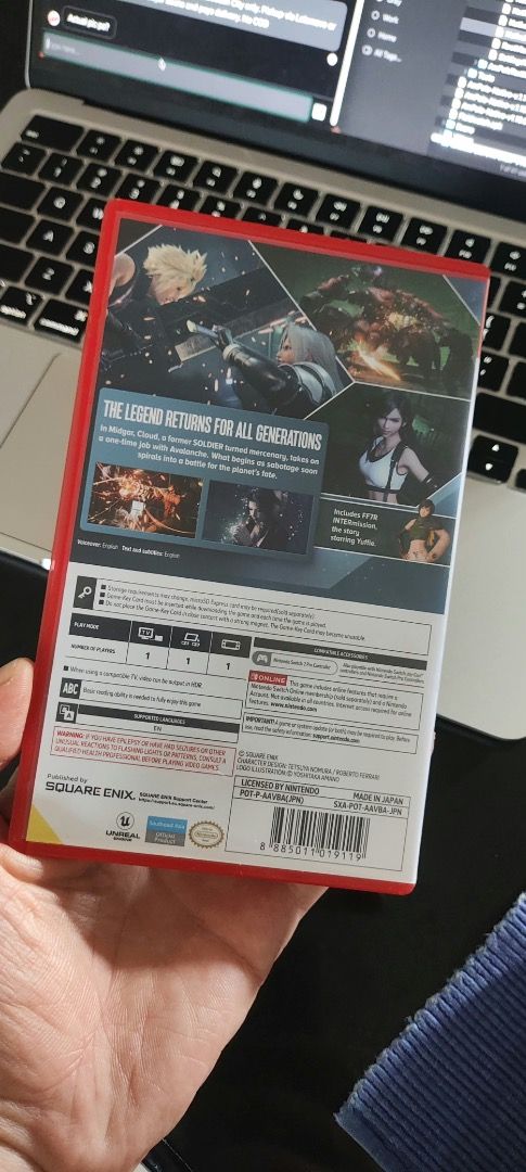 Final Fantasy VII Remake Intergrade Nintendo Switch Game Key Card (Category: Nintendo) located in Quezon City. Submitted by jakewinrat86766 (Listing ID 1463650190, Image 2). Description: Nintendo Switch 2 Final Fantasy VII Remake Intergrade. Like a new. LOCATION: Meetup Malaria Metroplaza Mall North Caloocan City only. Pickup via Lalamove or any express courier - buyer books and pays delivery. No COD Or swap to Switch 2 Games: - Onimusha Way of t
