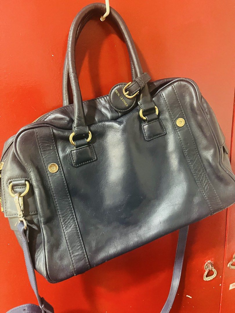 For Take All Assorted Bags (8) pcs (Category: Shoulder Bags) located in Quezon City. Submitted by wacpon_061972 (Listing ID 1465651369, Image 2). Description: Assorted faux-leather and leather handbags in various colors like black, blue, and brown. (8pcs).