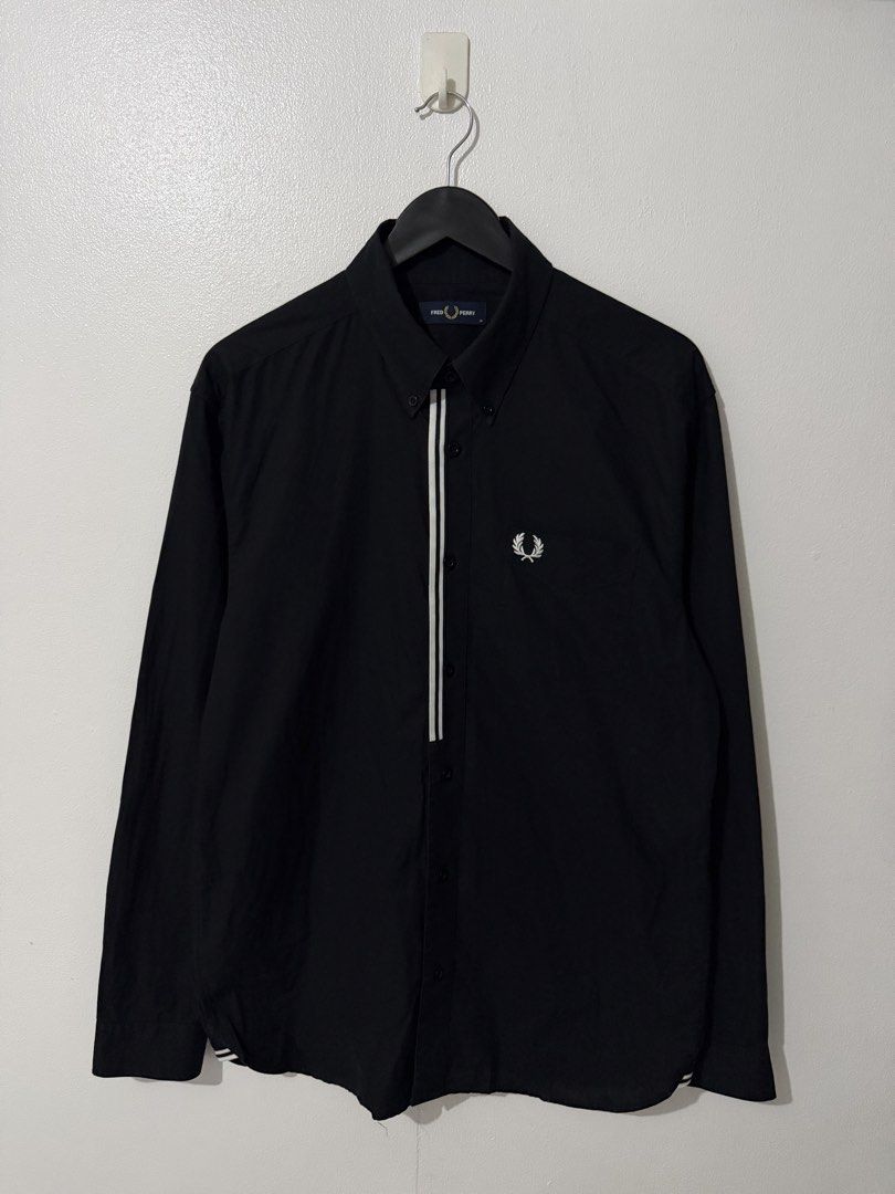 Fred Perry - Button Down Long Sleeve Polo - Black (Category: Formal Shirts) located in Caloocan City. Submitted by thriftingbanana (Listing ID 1465690889, Image 1). Description: Excellent No issue Medium Width 20 inches Length 29 inches .