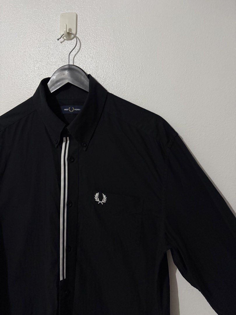 Fred Perry - Button Down Long Sleeve Polo - Black (Category: Formal Shirts) located in Caloocan City. Submitted by thriftingbanana (Listing ID 1465690889, Image 3). Description: Excellent No issue Medium Width 20 inches Length 29 inches .