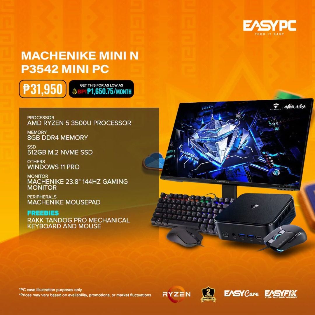 FSO : MINI PC (Category: Office & Business Technology) located in Quezon City. Submitted by easypc_peter (Listing ID 1465600276, Image 3). Description: SOYO Y5Plus Intel Core i7 4650U / 8GB DDr3 / 128GB SSD / WIFI 5 DUAL / 4* USB 3.0 / 2* HDMI 2.0 / 1* RJ45 1000Mbps / 1* Type-C / Windows 11 Pro Mini PC - 9,950 SOYO Y5Pro Intel Core i5 8250U / 16GB DDr4 / 512GB SSD / WIFI 5 DUAL / 4* USB 3.0 / 2* HDMI 2.0 / 1* RJ45 1000Mbps / 1* Type-C / Windows 1