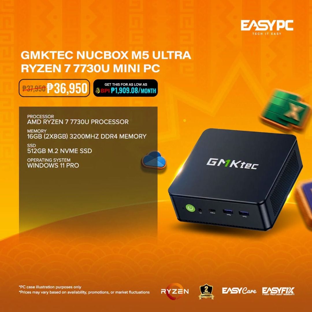 FSO : MINI PC (Category: Office & Business Technology) located in Quezon City. Submitted by easypc_peter (Listing ID 1465600276, Image 2). Description: SOYO Y5Plus Intel Core i7 4650U / 8GB DDr3 / 128GB SSD / WIFI 5 DUAL / 4* USB 3.0 / 2* HDMI 2.0 / 1* RJ45 1000Mbps / 1* Type-C / Windows 11 Pro Mini PC - 9,950 SOYO Y5Pro Intel Core i5 8250U / 16GB DDr4 / 512GB SSD / WIFI 5 DUAL / 4* USB 3.0 / 2* HDMI 2.0 / 1* RJ45 1000Mbps / 1* Type-C / Windows 1