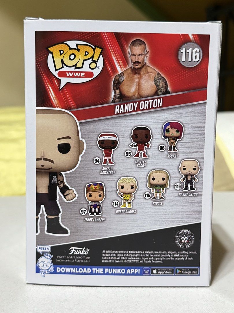 Funko Pop WWE - The Viper Randy Orton (Category: Figurines & Statues) located in Quezon City. Submitted by kingofatlantis (Listing ID 1465589288, Image 3). Description: Funko Pop WWE Randy Orton figure. Brand new, no issues. Box in mint condition. Gcash payment. Lalamove or j&t.