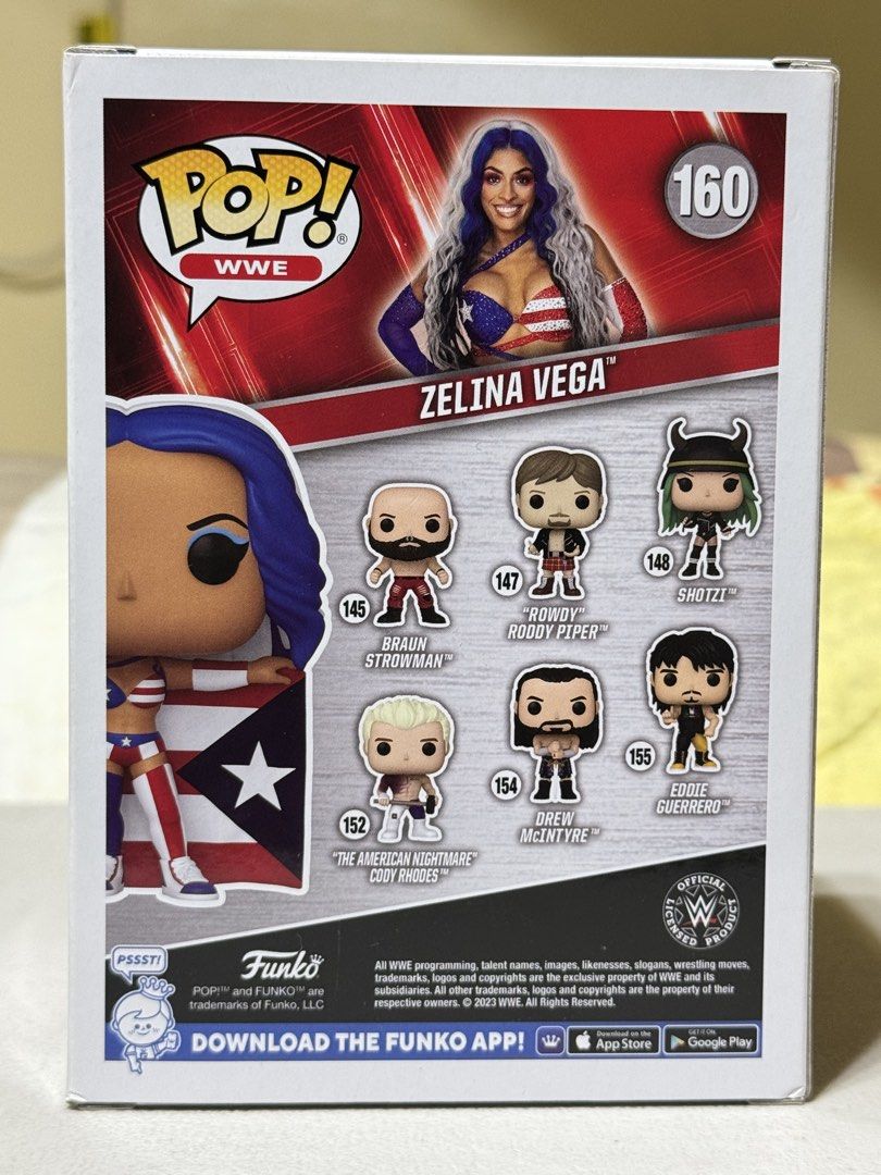 Funko Pop WWE - Zelina Vega Figure (Category: Figurines & Statues) located in Quezon City. Submitted by kingofatlantis (Listing ID 1465586794, Image 3). Description: Brand new Zelina Vega Funko Pop WWE figure. Box condition is mint. No issues. Payment via Gcash. Ships lalamove or J&T.