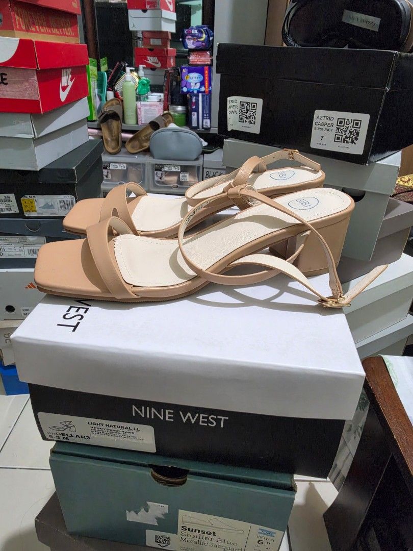 Gibi Beige Strappy Heels Size 37 (Category: Heels) located in Pasig City. Submitted by cheribomb85 (Listing ID 1465754947, Image 2). Description: - Brand: Gibi - Size: 37 (marked on inner strap) - Color: Versatile beige / neutral - Design: Strappy upper with square toe and cream insole - Closure: Ankle strap with secure buckle - Heel: Stable block heel for easy walking - Condition: Clean and ready to wear.