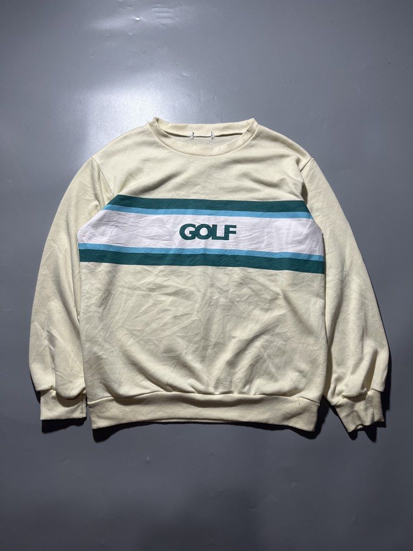 Gold Wang Sweatshirt (Category: Tshirts & Polo Shirts ) located in Quezon City. Submitted by metro_junkie.ph (Listing ID 1465712597, Image 1). Description: Gold Wang Sweatshirt Size Medium to Large (22 x 26) Verygood Condition Flaw: Yellow Dot Stain (Need wash) All Detail Posted 350 + SF.