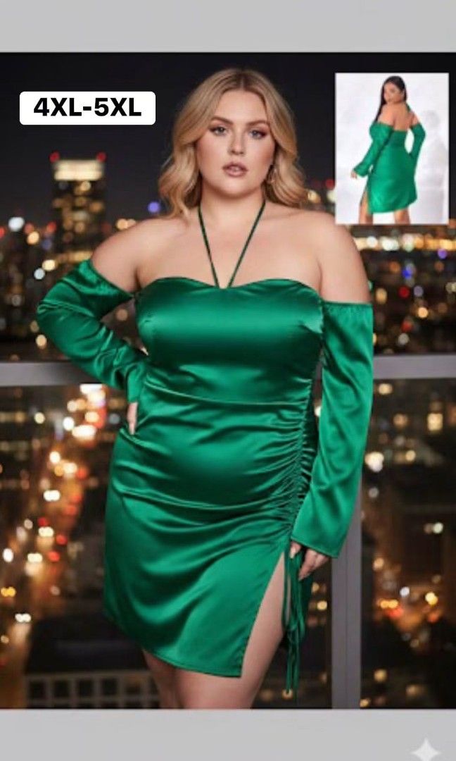 Green Plus size dress (Category: Dresses) located in Pasig City. Submitted by iamblessed88 (Listing ID 1465699972, Image 1). Description: Plus size Green dress off shoulder tube cut with strap Lalamove & J& T MOP: GCASH/Maya/Maribank.
