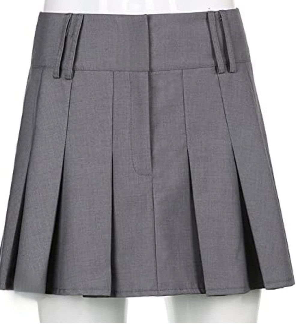 Grey pleated tennis mini skirt (Category: Skirts) located in Manila. Submitted by sabbyy_wabbyy (Listing ID 1465705472, Image 1). Description: - Color: Versatile solid grey - Style: Flared accordion pleats with structured waistband and belt loops - Fit: Mid-rise mini length - Closure: Easy side or back zip - Perfect for: Casual everyday outfits or school uniforms.