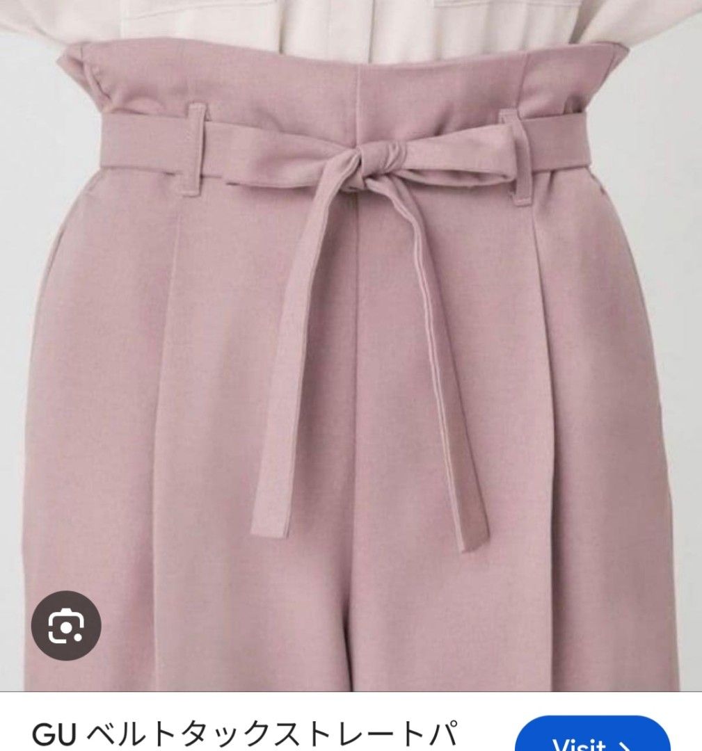 GU Belted Tuck Straight Pants (Category: Other Bottoms) located in Basista. Submitted by purpleens_shop (Listing ID 1465632669, Image 3). Description: .