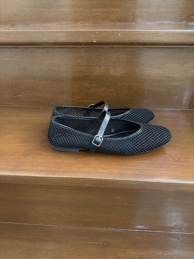 GU Black Mary Jane mesh flats (Category: Flats & Sandals) located in San Juan City. Submitted by hazeldee (Listing ID 1465719488, Image 3). Description: - Style: Black Mary Jane flats with a trendy square toe - Material: Full breathable mesh construction for all-day comfort - Details: Thin adjustable strap with a sleek silver buckle - Design: Convenient slip-on style with flat soles - Condition: Brand new / Excellent quality - Perfect for: Casual