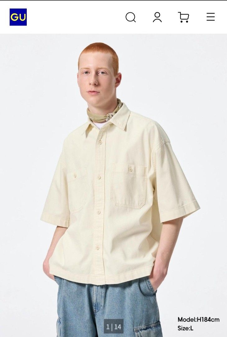 GU BOXY WORK SHIRT - LARGE (Category: Coats, Jackets and Outerwear) located in Cebu City. Submitted by uniqloarchives_ (Listing ID 1465689214, Image 1). Description: GU BOXY WORK SHIRT - LARGE BEST FIT LARGE - XL WIDTH: 24 LENGTH: 26 📌EXCELLENT CONDITION 📌COLOR RATE: 10/10 📌 WASHED READY TO WEAR 📌 NO ISSUES 📍LOCATION:CEBU CITY 📦COURIER:J&T or MAXIM COD 🏷️₱550 + sf.