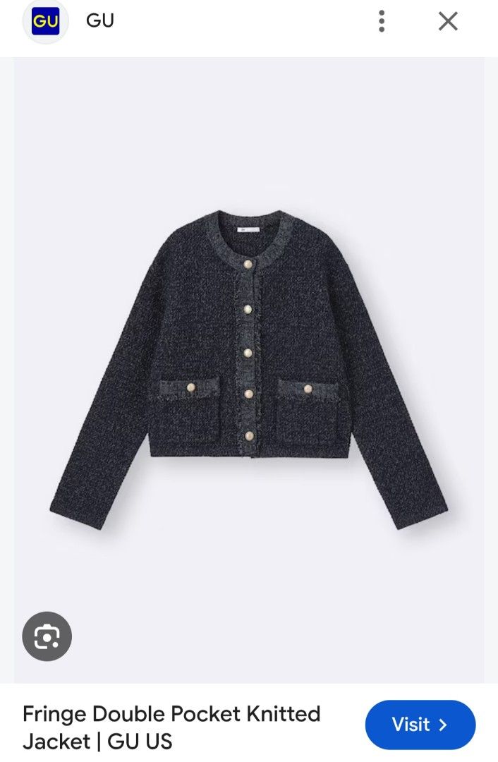 GU Fringe Double Pocket Knitted Jacket (Category: Coats, Jackets and Outerwear) located in Basista. Submitted by purpleens_shop (Listing ID 1465631736, Image 3). Description: .