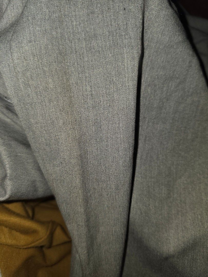 GU Grey Trousers Size M (Category: Other Bottoms) located in Manila. Submitted by _sj1204 (Listing ID 1465619539, Image 3). Description: - Brand: GU - Size: M (Brand new with tags attached) - Material: Polyester, rayon, and polyurethane blend - Fit: Straight cut leg design - Style: Ideal for work or smart casual wear - Extras: Includes extra spare button in a small pouch - Condition: with washable stain / Never been used - Waistline: 26-28 inches
