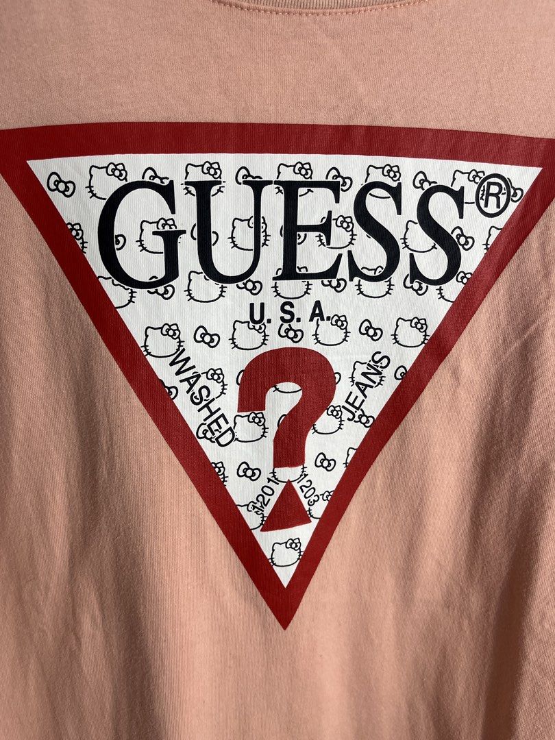 Guess x Hello Kitty Collaboration Large (Category: Tshirts & Polo Shirts ) located in Nasugbu. Submitted by janstuffs.ph (Listing ID 1465589454, Image 3). Description: GUESS x Hello Kitty San Rio Authentic💯 Size on tag: MEDIUM Dimension: 21"W x 28"L Best fit: LARGE Condition: 10/10 Good as New Flaw: None Mine: 580 Thankyou po 🫶💕.