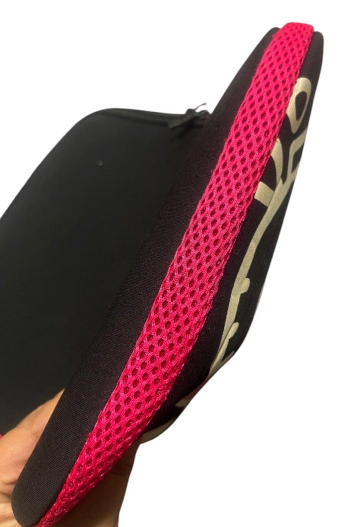 Hello Kitty Black and Pink Tablet Sleeve Case Pouch (Category: Purses & Pouches) located in San Pedro. Submitted by lifebeginsaftercoff33 (Listing ID 1465684453, Image 2). Description: - Authentic Sanrio Kitty padded case - Soft neoprene material inside and out for ultimate protection - Stylish black design with bright pink mesh trim - Secure zipper closure with dual pulls - Features a large Kitty graphic print and text logo - Great for daily use