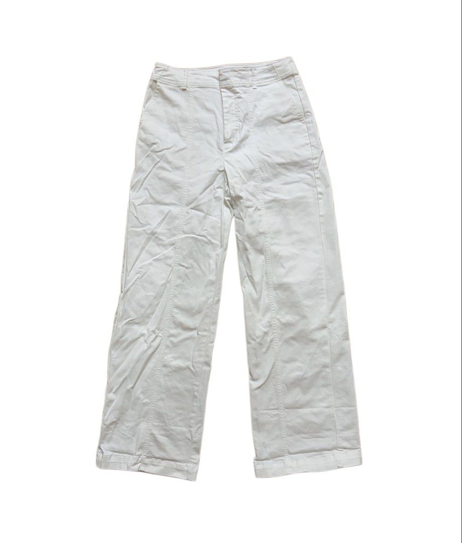Universal Thread High Rise Wide Leg Pants (Category: Jeans) located in Manila. Submitted by hiraimomos (Listing ID 1465655708, Image 2). Description: - used once - waist: 27–28” | length: 40” | rise: 13” - bought in the US - non-stretch fabric (thick !!).