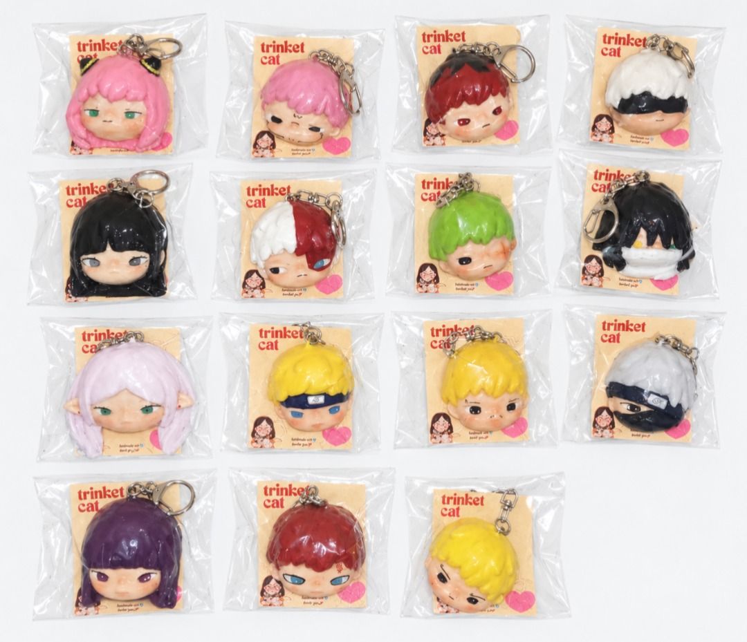 Hirono Inspired keychain Anime Character Head Keychains (Category: Character Goods) located in Quezon City. Submitted by trinket_cat (Listing ID 1465682249, Image 1). Description: - Features a sturdy keyring for easy attachment - Great collectible charms for bags, keys, or lanyards.