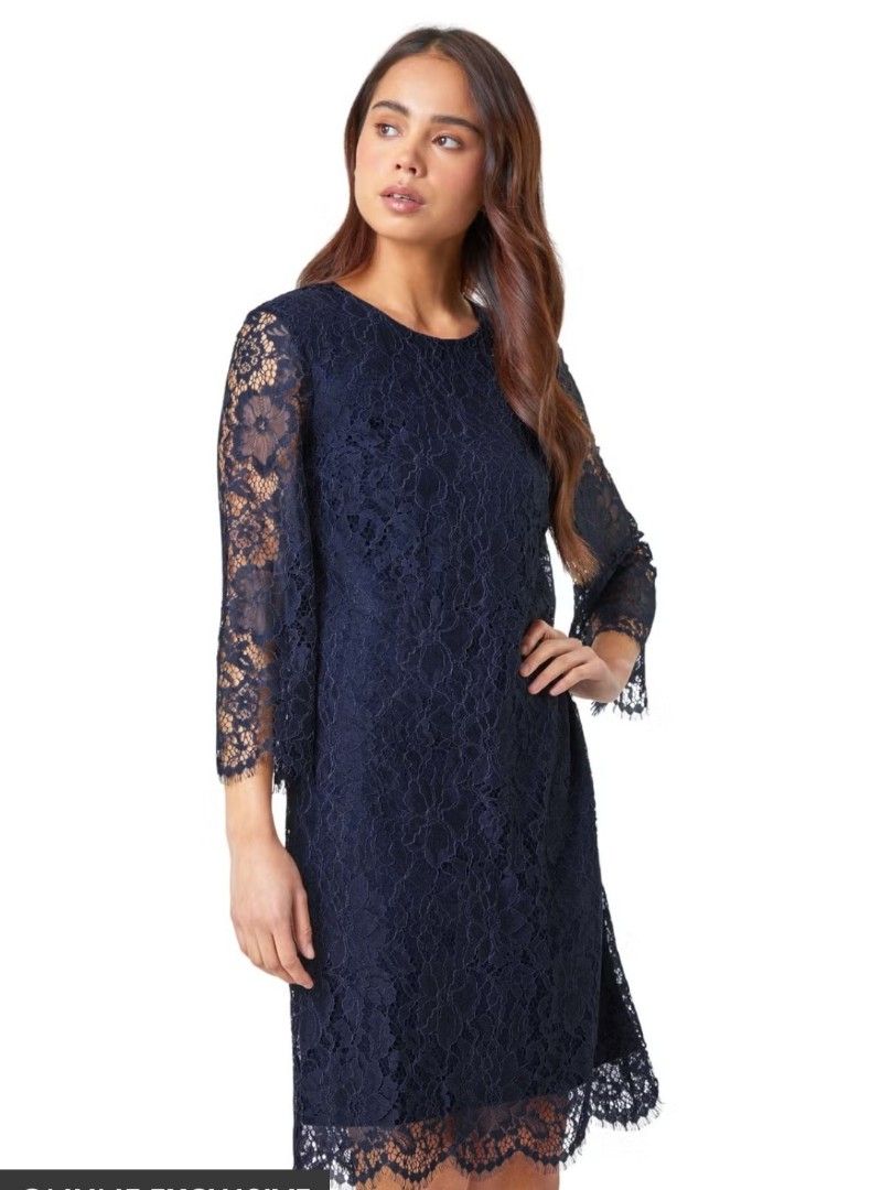 H&M Black Lace Knee dress (Category: Dresses) located in Manila. Submitted by PrinceDani.Clothing (Listing ID 1465734018, Image 1). Description: h&m black lace dress xs on tag 16in width 31in length excellent condition .