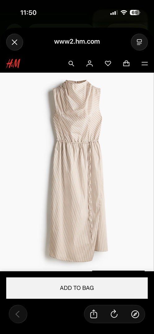 H&M Brown Stripe Dress (Category: Dresses) located in Taguig. Submitted by red2398 (Listing ID 1465726087, Image 2). Description: Used once to a wedding event.