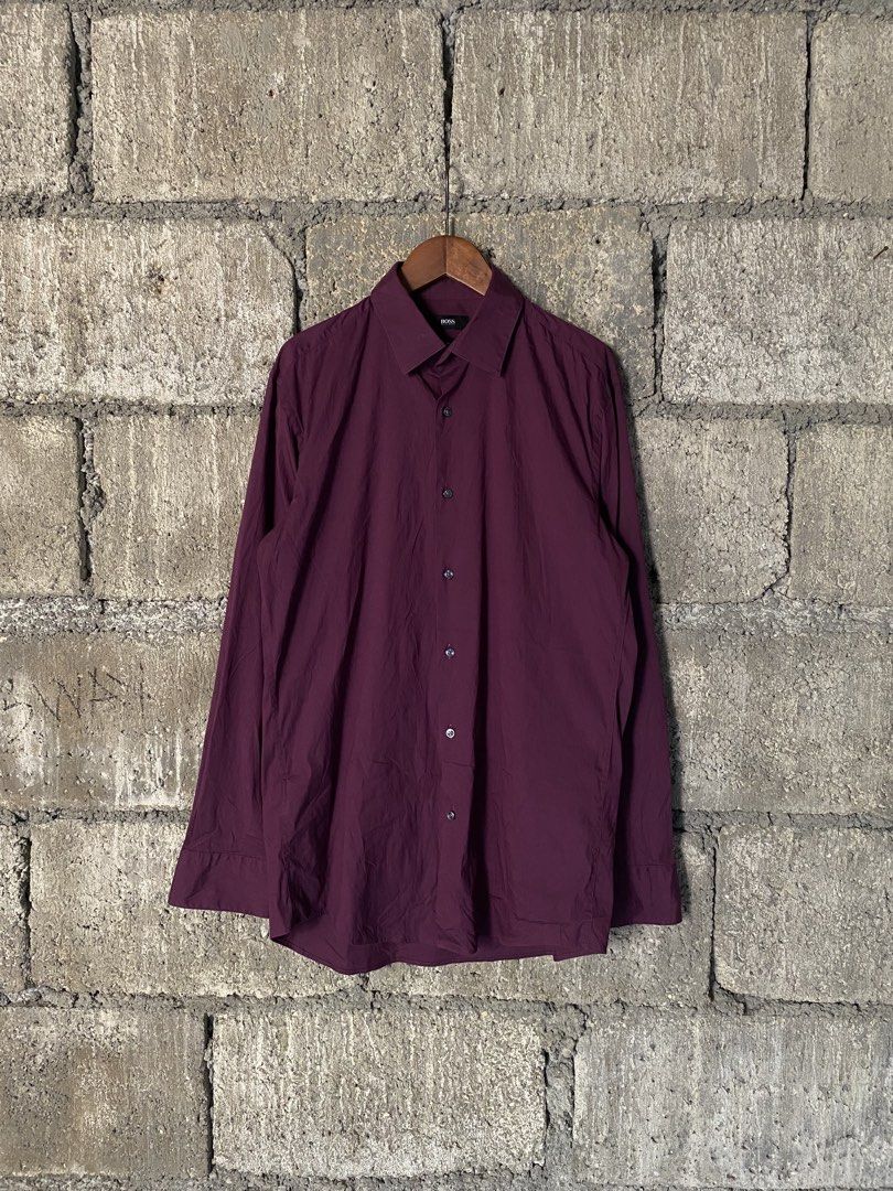 Hugo Boss (Category: Formal Shirts) located in Odiongan. Submitted by renz_john (Listing ID 1465713746, Image 1). Description: As new condition No issue Color rate 10/10 Dimes: 19x30 .