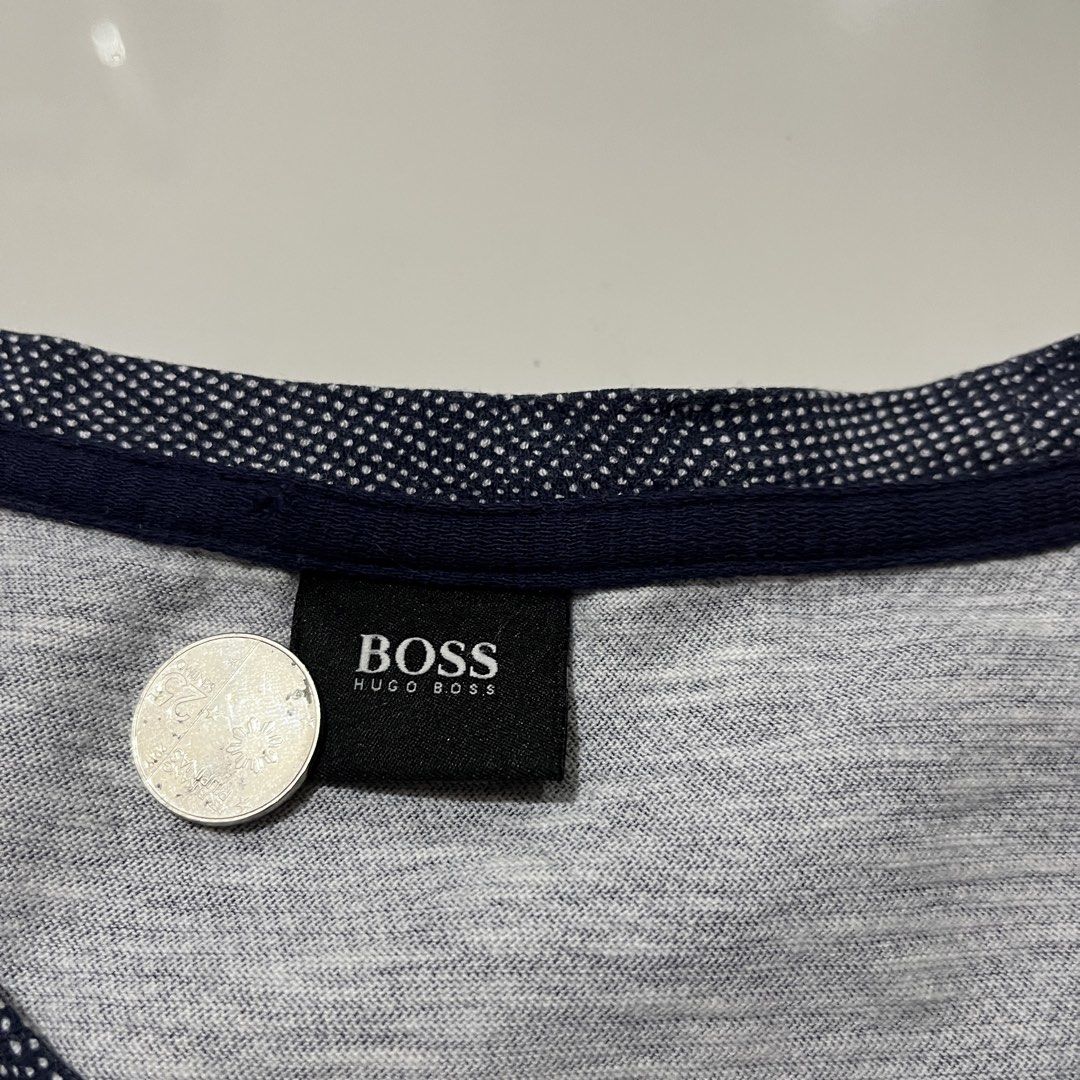 Hugo Boss (Category: Tshirts & Polo Shirts ) located in Bacoor. Submitted by manonghits_2000 (Listing ID 1465737537, Image 3). Description: Hugo Boss Measurement: 20x27.5 Color: Blue / White Color Rate: 9.8/10 Condition: Good as New Issue: Missing Washtag though declared as Authentic .