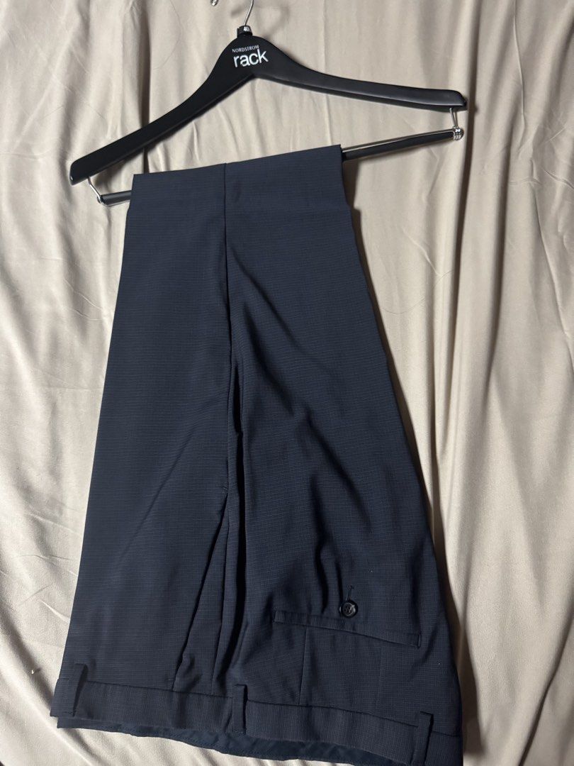 Hugo Boss Sharp1 US Trousers Size 34R Dark Navy (Category: Trousers) located in Manila. Submitted by seangoart (Listing ID 1465584407, Image 1). Description: - Brand: Hugo Boss - Model: Sharp1 - Color: Dark Navy Blue - Size: 34/R - Fit: Tailored fit - Details: Subtle micro-pattern texture, belt loops, buttoned back pocket, and chic polka dot interior waistband trim - Condition: Excellent, care label intact - Ideal for formal events, business meet