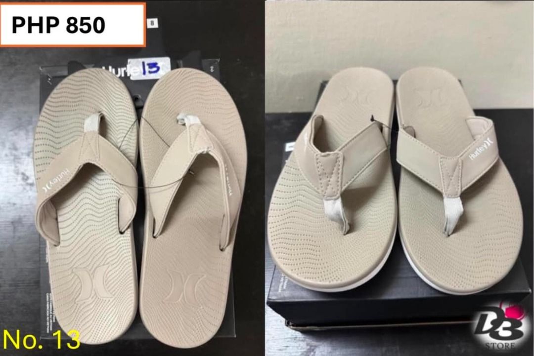 Hurley Flip Flops Sandals Beige (Category: Slippers and slides) located in Minglanilla. Submitted by dthreestore (Listing ID 1465650984, Image 2). Description: ▪︎Php 850 ▪︎Brand New Authentic ▪︎Follow us on Facebook: D3 Store ▪︎Mode of Payment: Cash/Gcash 🚚 Maxim / J&T (Shipping fee will be shouldered by the buyer) 📍Meet-up (Minglanilla, Cebu) .