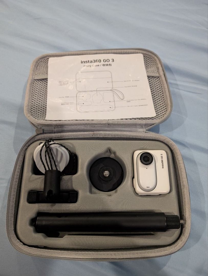 Insta360 GO 3 Action Camera 128gb (Category: Video Cameras) located in San Juan City. Submitted by perrrcy (Listing ID 1465612895, Image 2). Description: Insta360 GO 3 Action Camera 128gb Creator bundle. No box but with Insta360 case..