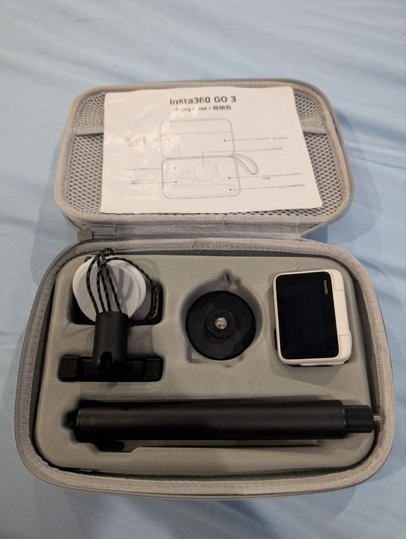 Insta360 GO 3 Action Camera 128gb (Category: Video Cameras) located in San Juan City. Submitted by perrrcy (Listing ID 1465612895, Image 1). Description: Insta360 GO 3 Action Camera 128gb Creator bundle. No box but with Insta360 case..