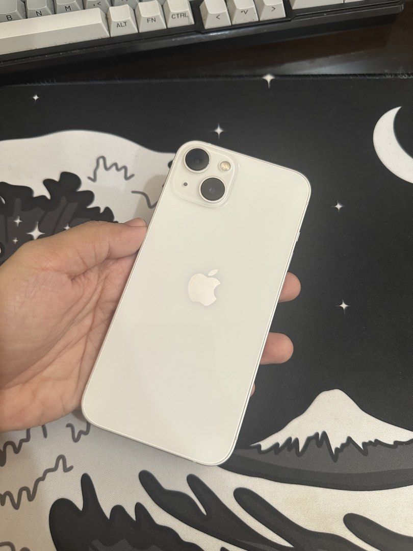 IPHONE 13 128GB STARLIGHT (Category: iPhone 13 Series) located in Baguio. Submitted by surplusbaguio.shop (Listing ID 1465637509, Image 1). Description: IPHONE 13 128GB STARLIGHT • 128GB STORAGE • STARLIGHT • 84% BATTERY HEALTH • NO SIM RESTRICTIONS • NO ISSUE • NO HISTORY OF REPAIR • VERY CLEAN CONDITION • MINIMAL TO NO VISIBLE MARKS INCLUSIONS: • PHONE • CORD • 1 CASE SWAP: Open to swap for iPad Air 5th Generation or newer • Wi-Fi only is okay 