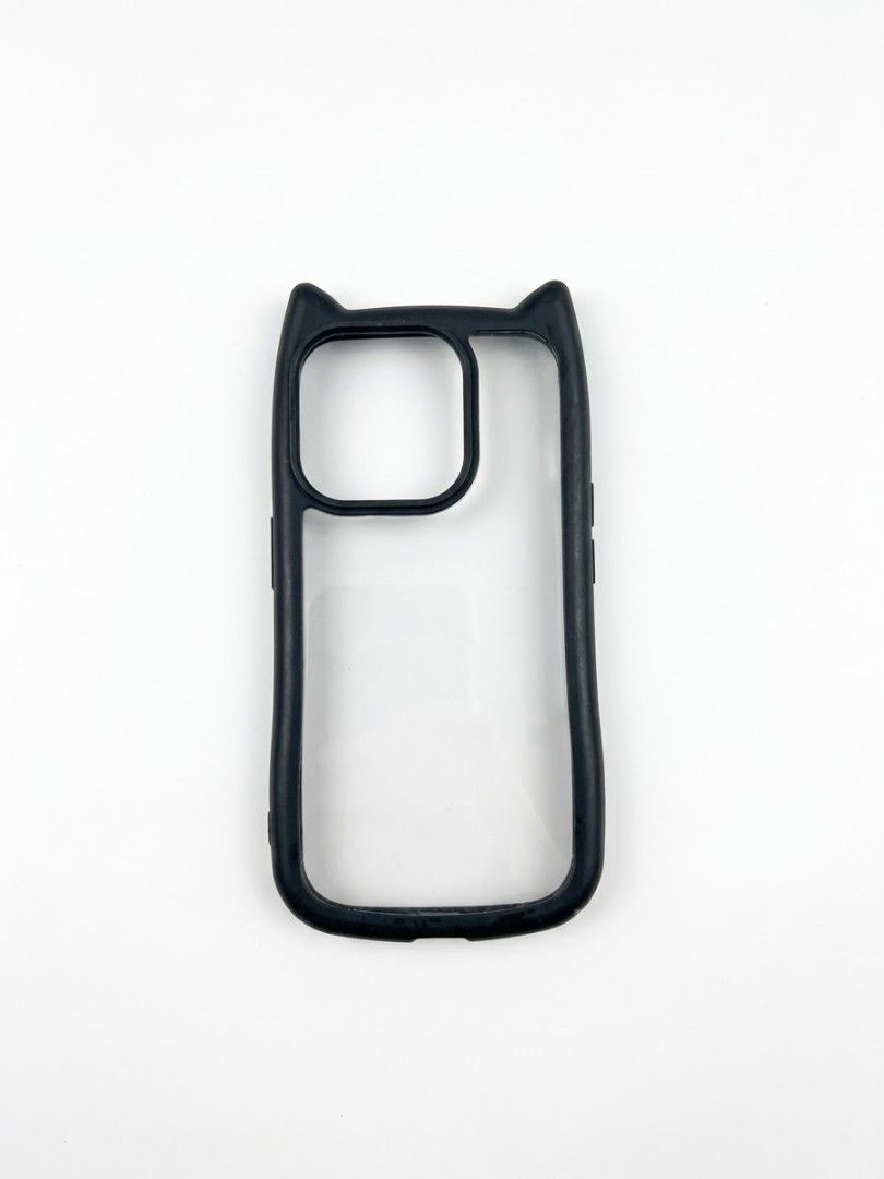 Iphone 15 pro Cat clear case (Category: iPhone 15 Series) located in Manila. Submitted by vbaykco (Listing ID 1465715497, Image 1). Description: Playful Cat-Ear Clear Bumper Phone Case Showcase your device's original design while adding a subtle, playful touch with this clear bumper phone case. * Transparent Back Panel: Highlighting your phone's original color and logo with a crystal-clear rear shield. * Cat-Ear Contour Frame: Features a matte bl