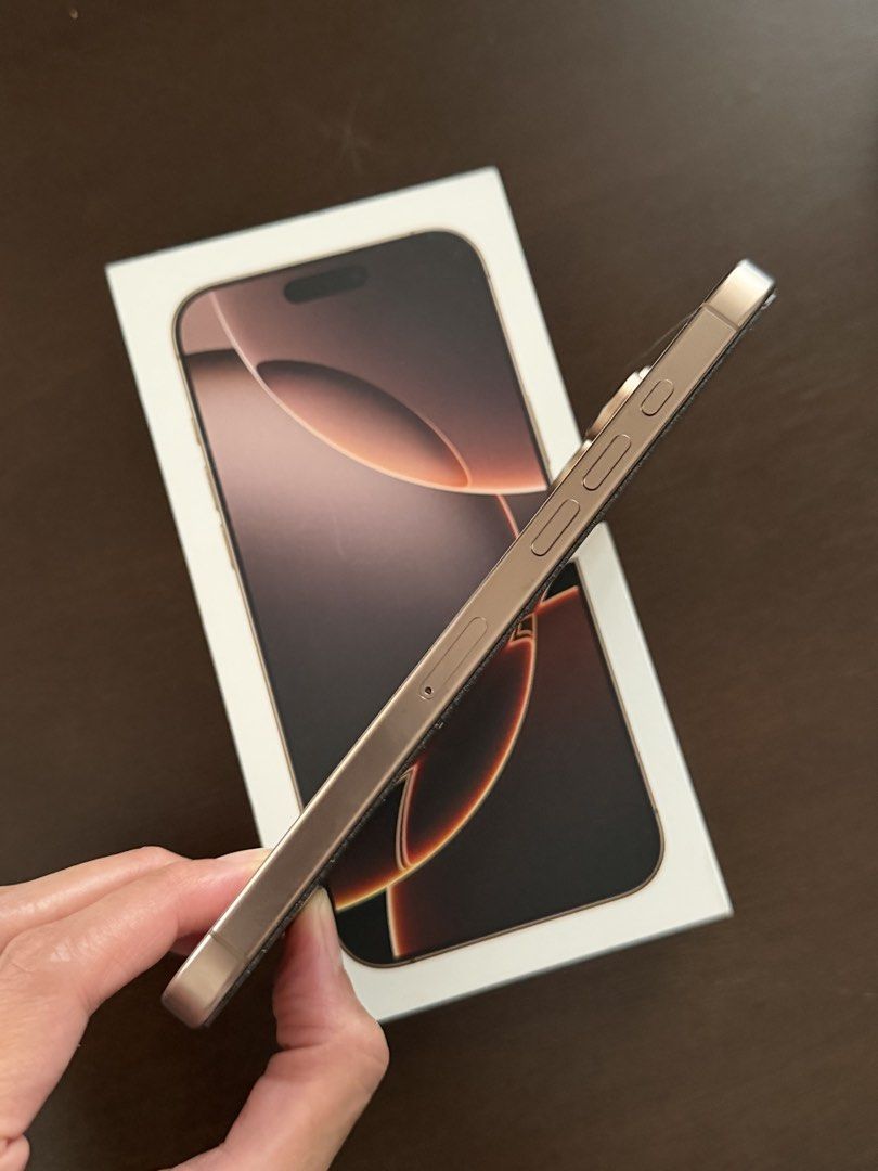 iPhone 16 Pro Max 512GB – Desert Titanium | Excellent Condition (Category: iPhone 16 Series) located in Taguig. Submitted by myclosetdetox.ph (Listing ID 1465586366, Image 2). Description: Selling my Apple iPhone 16 Pro Max 512GB in Desert Titanium Details: • Model: iPhone 16 Pro Max • Storage: 512GB • Color: Desert Titanium • Battery Health: 90% • Personal phone, very well taken care of • Always had tempered glass + premium military-grade protec