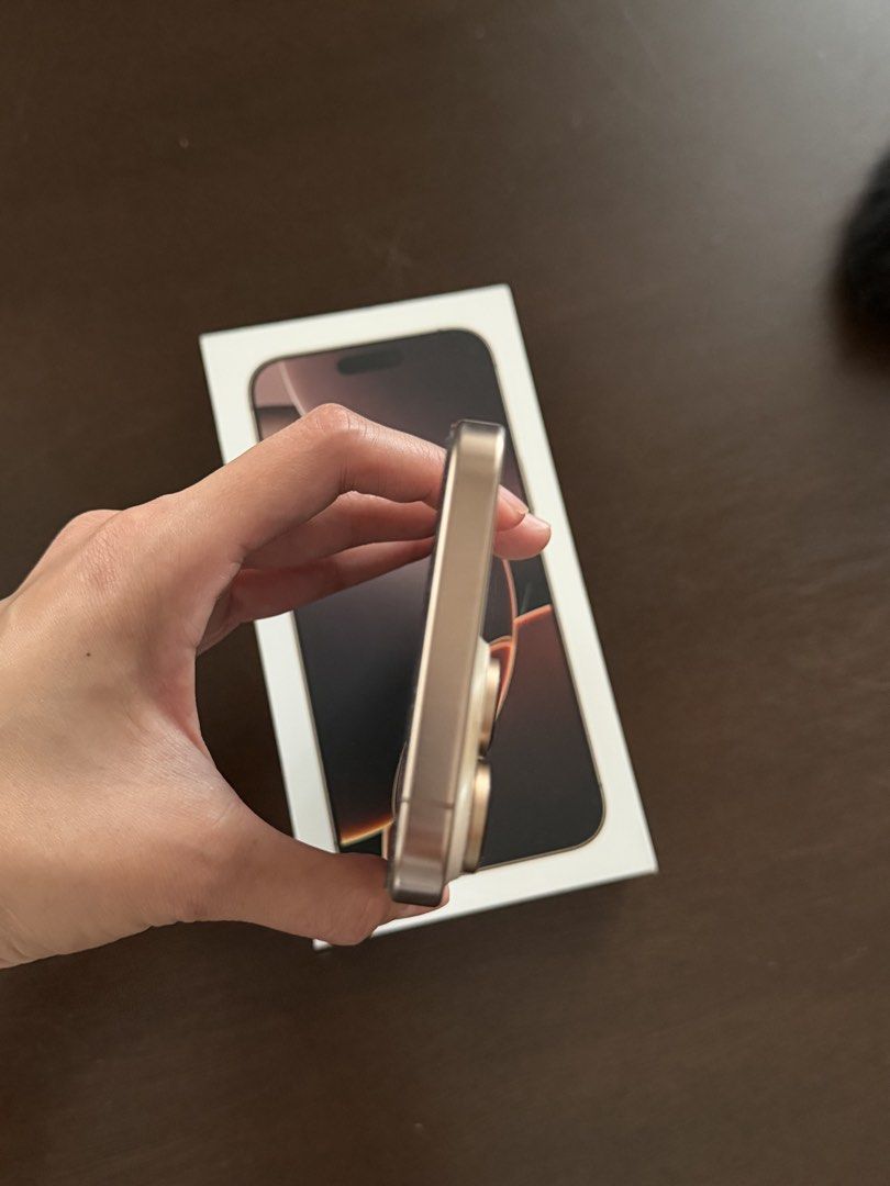 iPhone 16 Pro Max 512GB – Desert Titanium | Excellent Condition (Category: iPhone 16 Series) located in Taguig. Submitted by myclosetdetox.ph (Listing ID 1465586366, Image 3). Description: Selling my Apple iPhone 16 Pro Max 512GB in Desert Titanium Details: • Model: iPhone 16 Pro Max • Storage: 512GB • Color: Desert Titanium • Battery Health: 90% • Personal phone, very well taken care of • Always had tempered glass + premium military-grade protec