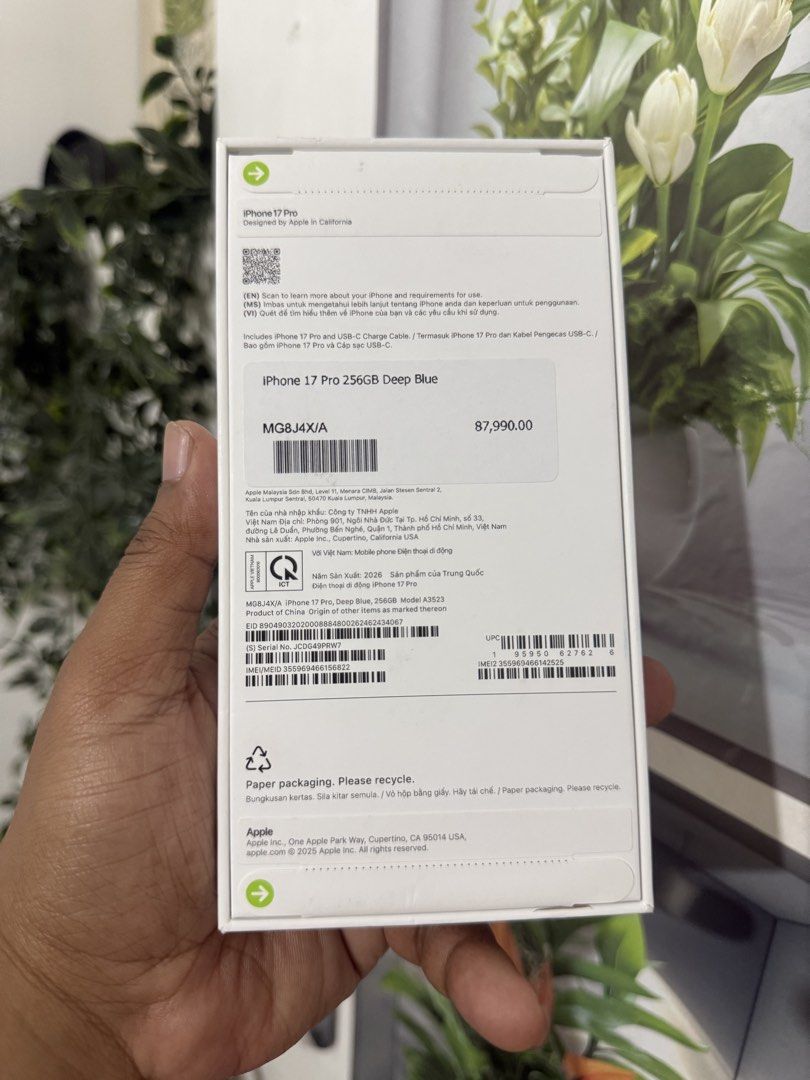 iPhone 17 Pro 256GB Brand New & Sealed (Category: iPhone 17 Series) located in Bacoor. Submitted by nolram1925 (Listing ID 1453556413, Image 2). Description: FOR SALE or SWAP IPHONE 17 PRO 256GB Deep Blue Factory Unlocked Brand New & Sealed NTC Approved Selling Price: ₱ 67,000 Open for Swap to lower unit plus cash Swapping is Higher than Selling Price Other iPhones are also Available I also Buy rush iPhone 12 to 17 Series. Pls follow Nolram Luap 