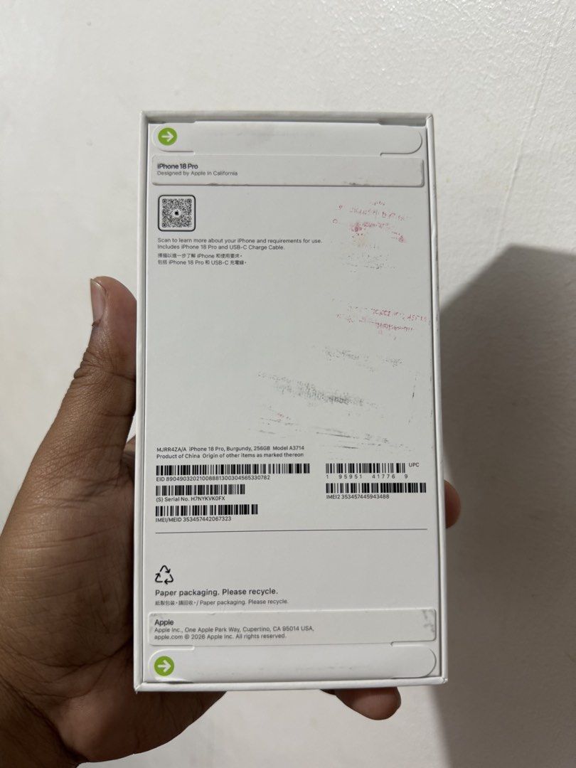 iPhone 18 Pro 256GB Burgundy (Category: iPhone 18 Series) located in Bacoor. Submitted by nolram1925 (Listing ID 1465756934, Image 2). Description: FOR SALE or SWAP IPHONE 18 PRO 256GB Burgundy Factory Unlocked Brand New & Sealed HK Variant (Dual Physical Sim) Free 1 Case Open for Swap to lower unit plus cash Swapping is Higher than Selling Price Other iPhones are also Available I also Buy rush iPhone 14 to 18 Series. Pls follow Nolram Luap Phone