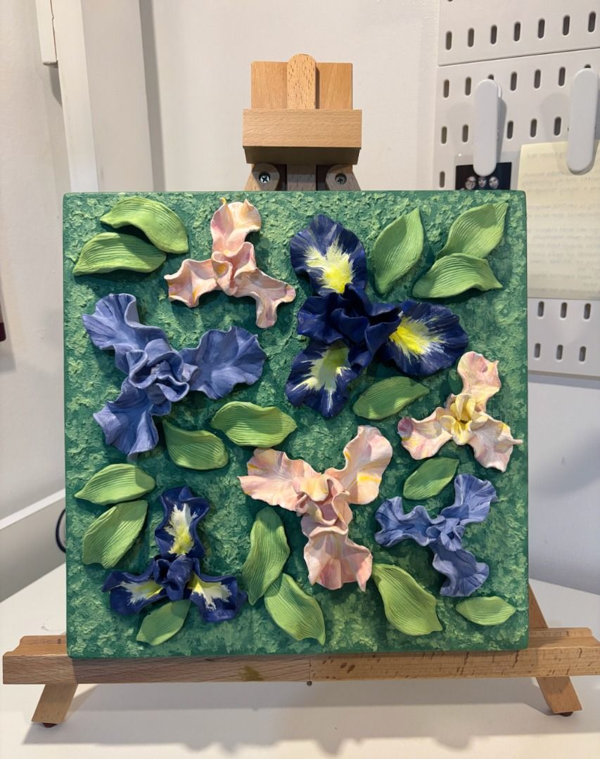 Irises Alive Sculpture Painting (Category: Wall Decor) located in Manila. Submitted by jamaymaart (Listing ID 1465679151, Image 1). Description: 🎨 ORIGINAL MIXED MEDIA SCULTURE PAINTING ✨ Original artwork 🖼️ Medium: Mixed Media on Canvas 📐 Size: 12 x 12 in. 💰 Price: ₱8000 📍 Location: Metro Manila A one-of-a-kind original painting created to bring beauty and character into your space. Perfect for your bedroom, living room, office, or as a mea