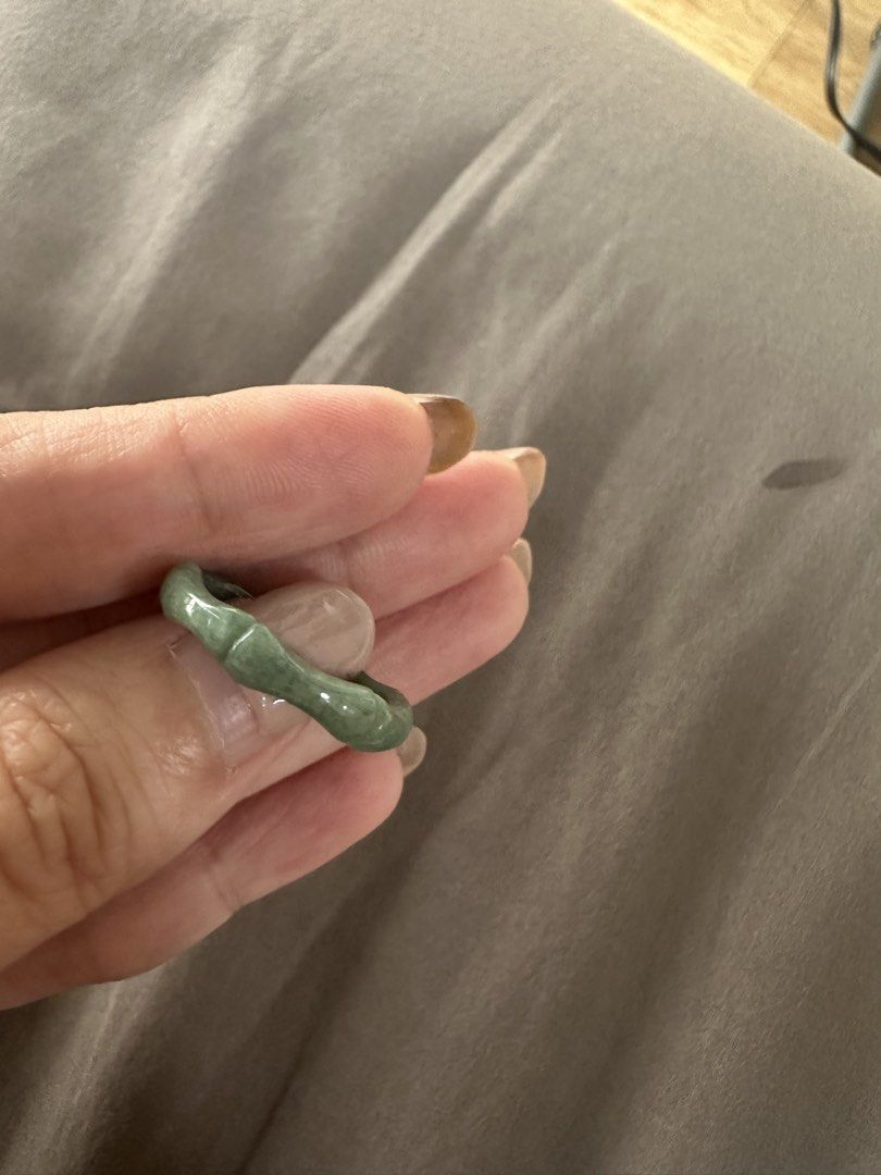 Jade bamboo ring 16mm (Category: Rings) located in Quezon City. Submitted by _shopsnatched88 (Listing ID 1465595329, Image 3). Description: Natural grade A jade Bamboo carving 16mm.
