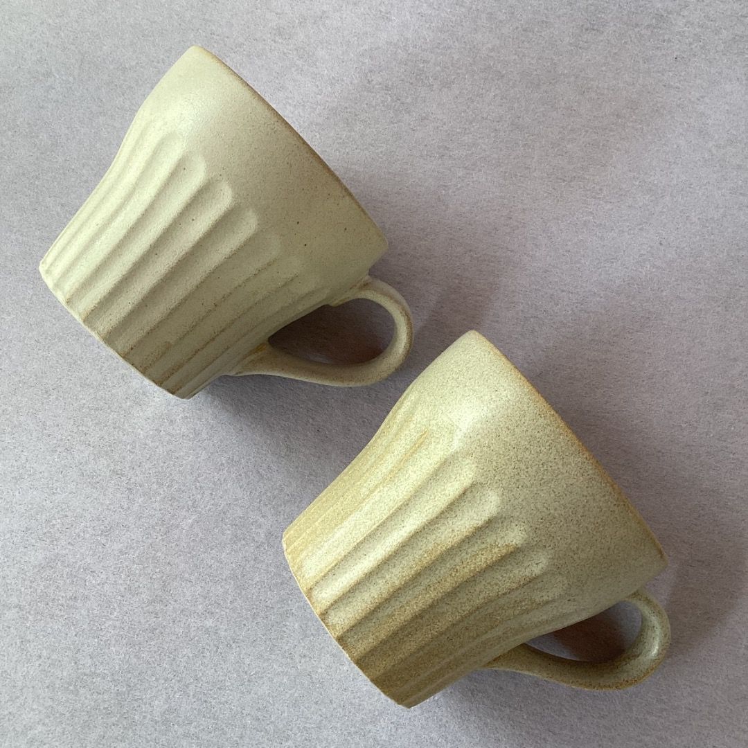 Japanese Studio Pottery Fluted Matte Ceramic Mugs (Category: Coffee & Tea Tableware) located in Davao. Submitted by eclectic1925 (Listing ID 1465688622, Image 3). Description: Php175 each Japanese Studio Pottery Fluted Matte Ceramic Mugs *please comment, “Mine + letter) H: 3.3 inches L: 3.5 inches Please REVIEW PHOTOS We use 100% repurposed packaging materials SF starts at Php70 via Flash Express First to pay .
